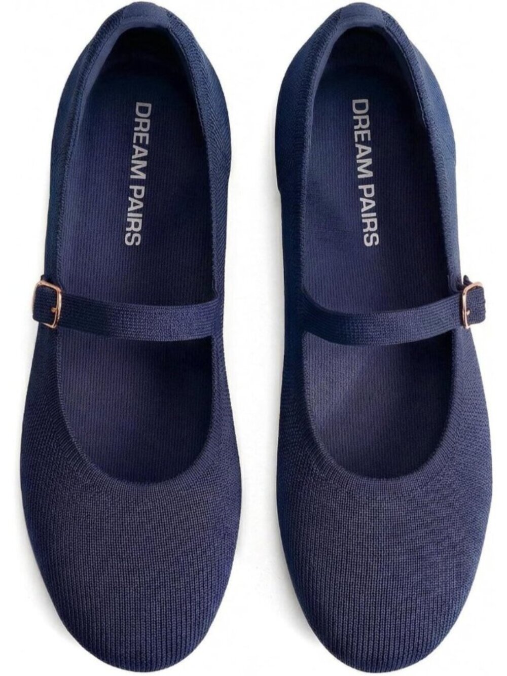 Women's Navy Lightweight Comfortable for Casual Work Office Ballet Flat Shoes